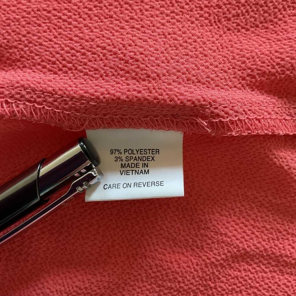 New York & Company Sz M Coral Gauze Tie Waist Tunic Top Blouse Keyhole Back - Picture 6 of 9